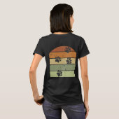 Distrestierte Retro-Sonnenuntergangsspuren T-Shirt (Schwarz voll)