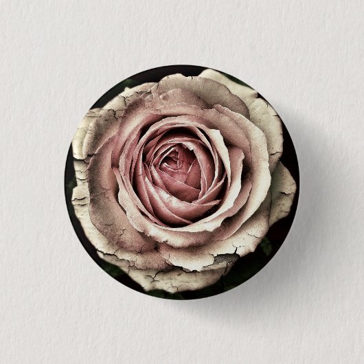Distrestierte Rose - Schaltfläche Button (Vorderseite)