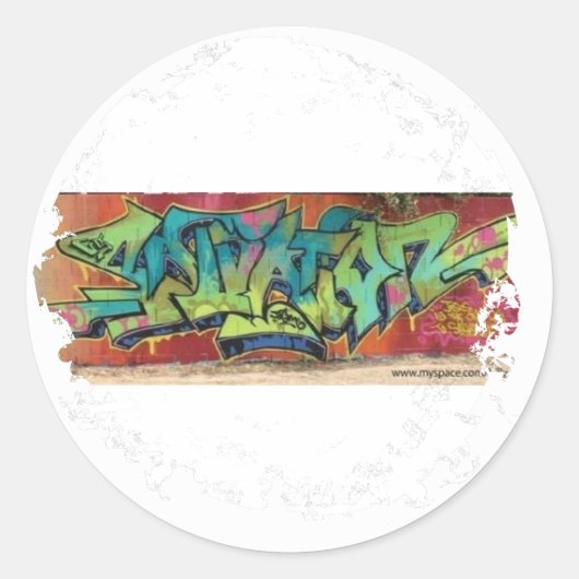 Distrestierte Round-Stickers - individuell angepas Runder Aufkleber (Vorderseite)