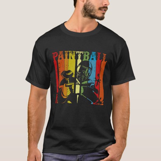 Distrestierter Retro-Paintball T-Shirt (Vorderseite)