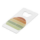 Distrestierter Retro-Sonnenuntergang Geldbeutel Flaschenöffner (Vorderseite Schrägansicht)