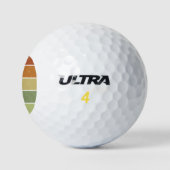 Distrestierter Retro-Sonnenuntergang Golfball (Logo)