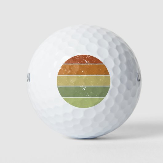 Distrestierter Retro-Sonnenuntergang Golfball (Vorderseite)