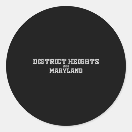 District Heights Maryland Runder Aufkleber (Vorderseite)