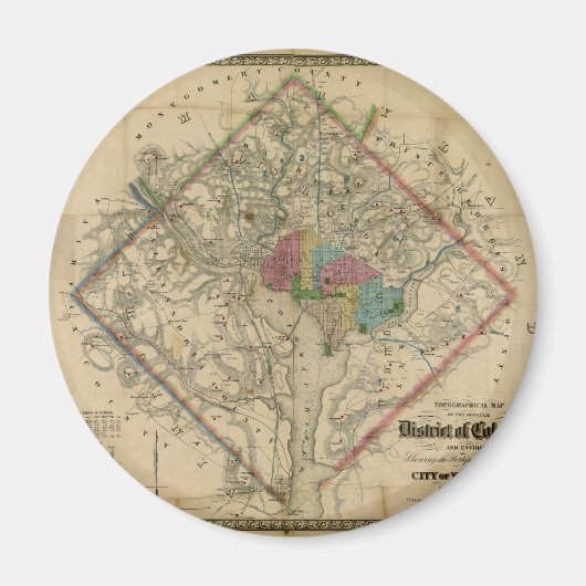 District of Columbia Zivil War Era Map Magnet (Vorne)