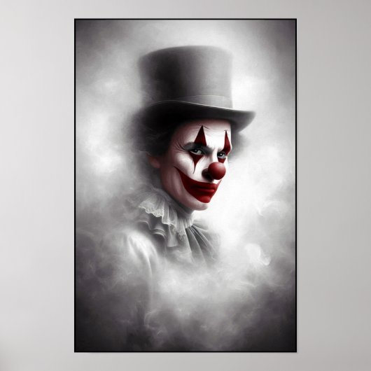 Disturbed Vintage Clown With a Sinister Smile Poster (Vorne)
