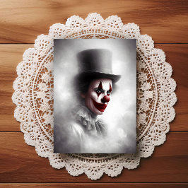 Disturbed Vintage Clown With a Sinister Smile  Postkarte
