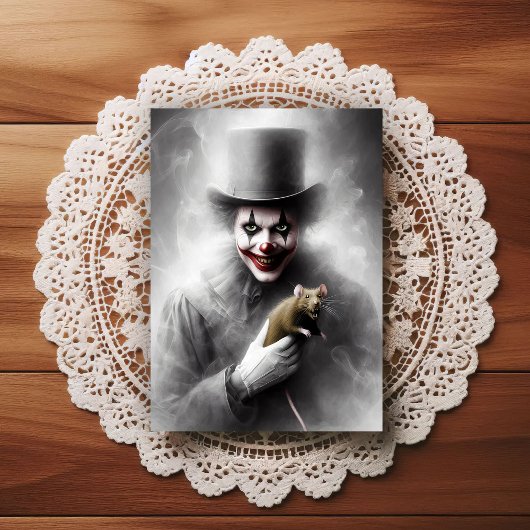 Disturbed Vintage Clown With a Sinister Smile  Postkarte
