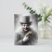Disturbed Vintage Clown With a Sinister Smile  Postkarte (Stehend Vorderseite)