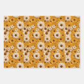 Disy und Sonnenblumen bemaltes Lederaussehen Geschenkpapier Set (Vorderseite 3)