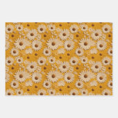 Disy und Sonnenblumen bemaltes Lederaussehen Geschenkpapier Set (Vorderseite)