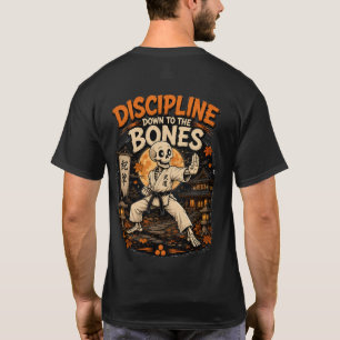 Disziplin bis auf die Knochen Halloween-Karate-Shi T-Shirt
