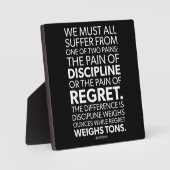 Disziplin gegen Bedauern - Erfolgsmotivation Fotoplatte (Vorderseite)