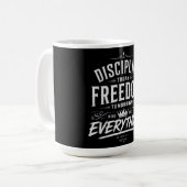 Disziplin Heute Freiheit Morgen Kaffeetasse (Vorderseite Links)