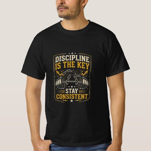 Disziplin im Schlüssel T-Shirt (Vorderseite)