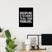 Disziplin ist die Antwort, Gym, Hustel, Erfolg Poster (Heimbüro)