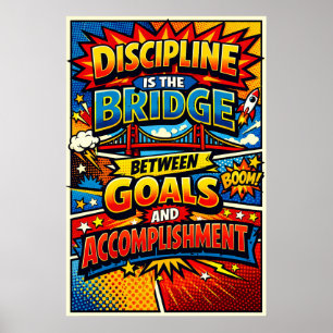 Disziplin ist die Brücke Comic-Book-Pop-Art Poster