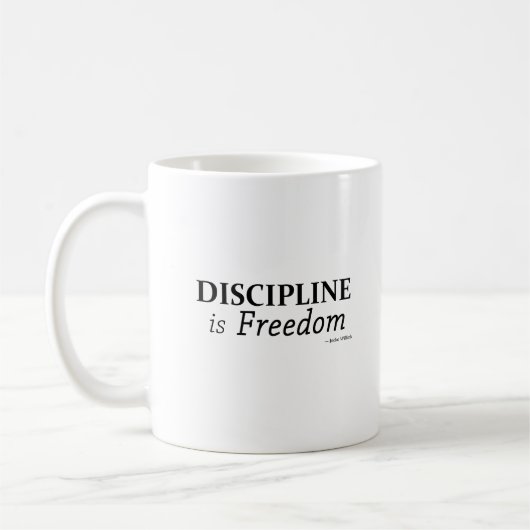 Disziplin ist Freiheit Kaffeetasse (Links)
