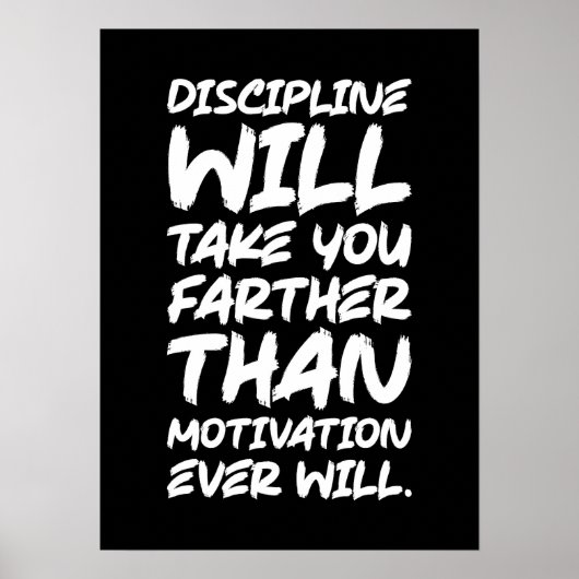 Disziplin / Motivation, Fitness, Husteln, Erfolg Poster (Vorne)