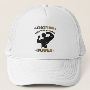 Disziplin Power Vintage Fitness Motivations Workou Truckerkappe