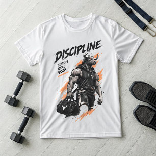 Disziplin schafft wahre Freiheit Bull Gym T-Shirt