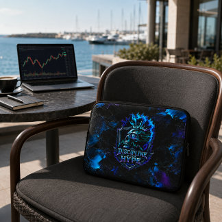 Disziplin statt Hype Bitcoin Blau Pinselstrich Laptopschutzhülle