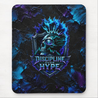 Disziplin statt Hype Bitcoin Blaue Pinselstrich Mousepad