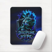 Disziplin statt Hype Blaues Leuchten Bitcoin Krypt Mousepad (Mit Mouse)