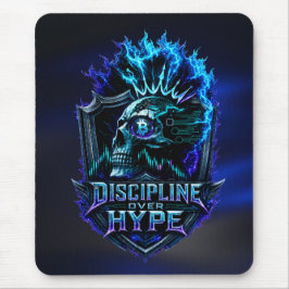 Disziplin statt Hype Blaues Leuchten Bitcoin Krypt Mousepad