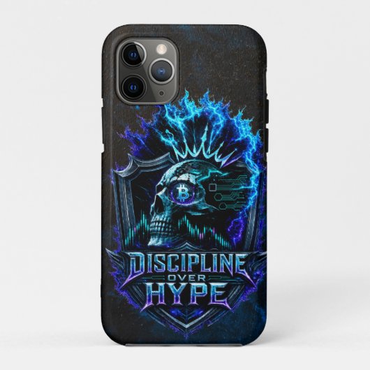 Disziplin statt Hype Blue Grunge Bitcoin Case-Mate iPhone Hülle (Rückseite)