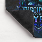 Disziplin statt Hype Blue Grunge Bitcoin Mousepad (Ecke)