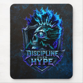 Disziplin statt Hype Blue Grunge Bitcoin Mousepad