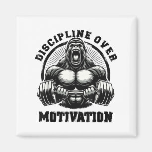 Disziplin statt Motivation Gewichtheben Zitate G Magnet