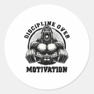 Disziplin statt Motivation Gewichtheben Zitate G Runder Aufkleber