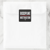 Disziplin statt Motivation Quadratischer Aufkleber (Tasche)