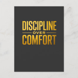 Disziplin über Komfort-Shirt | Motivation & Gedank Postkarte