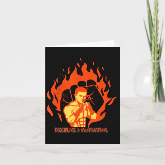 Disziplin über Motivation Boxstärke Karte (Vorderseite)