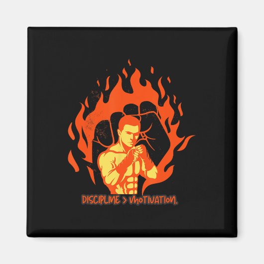 Disziplin über Motivation Boxstärke Magnet (Vorne)