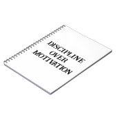 Disziplin über MotivationsNotebook für Männer Notizblock (Linke Seite)