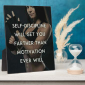 Disziplin vs. Motivation - Frauenym-Inspiration Fotoplatte (Seite)