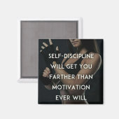 Disziplin vs. Motivation - Frauenym-Inspiration Magnet (Vorderseite/Rückseite)