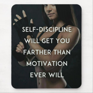 Disziplin vs. Motivation - Frauenym-Inspiration Mousepad
