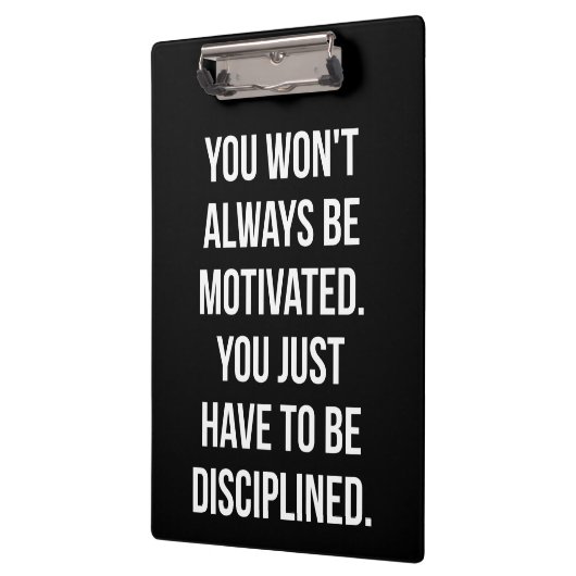 Disziplin vs. Motivation - Inspiration Klemmbrett (Links)