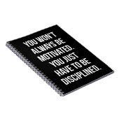 Disziplin vs. Motivation - Inspiration Notizblock (Rechte Seite)