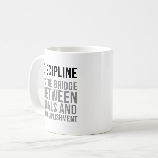 Disziplin-Zitate Kaffeetasse (Vorderseite Links)