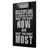 DISZIPLINE - Motivierend Wörter Klemmbrett (Links)