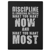 DISZIPLINE - Motivierend Wörter Klemmbrett (Rückseite)
