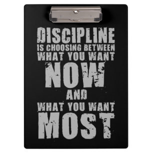 DISZIPLINE - Motivierend Wörter Klemmbrett