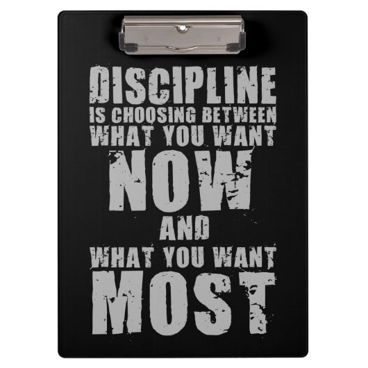 DISZIPLINE - Motivierend Wörter Klemmbrett (Vorderseite)