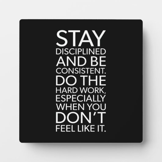 Diszipliniert und konsistent bleibe - Fitnessstudi Fotoplatte (Vorderseite)